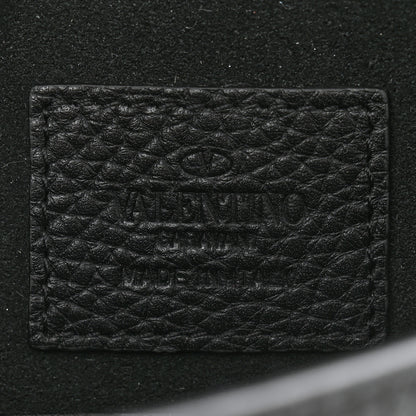 Valentino Garavani Pebbled Calfskin Medium Rockstud Envelope Flat Wristlet Pouch Black 5 of 7