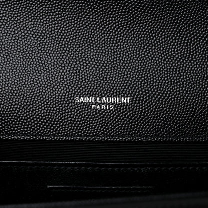 Saint Laurent Grain De Poudre Medium Classic Monogram Kate Satchel Black 6 of 11