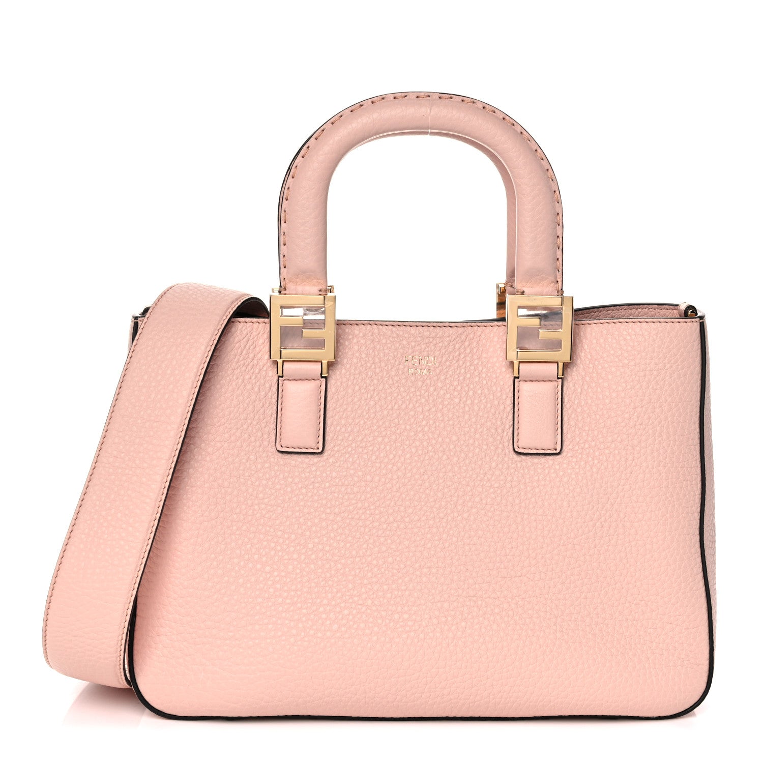 Fendi Cuoio Romano Selleria Small FF Tote Cipria 1 of 12