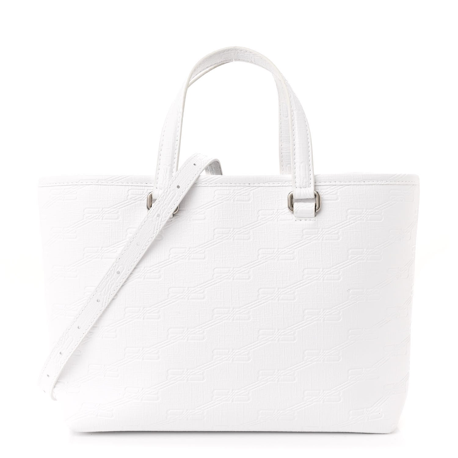 Balenciaga Coated Canvas BB Monogram Small Signature East West Shopper Bag White 1 of 10