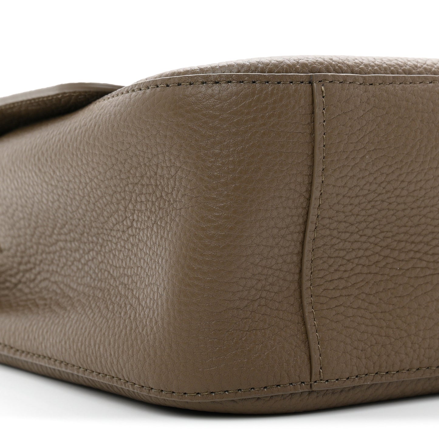 Grained Calfskin Small Souplissimo Maxi Flap Light Brown