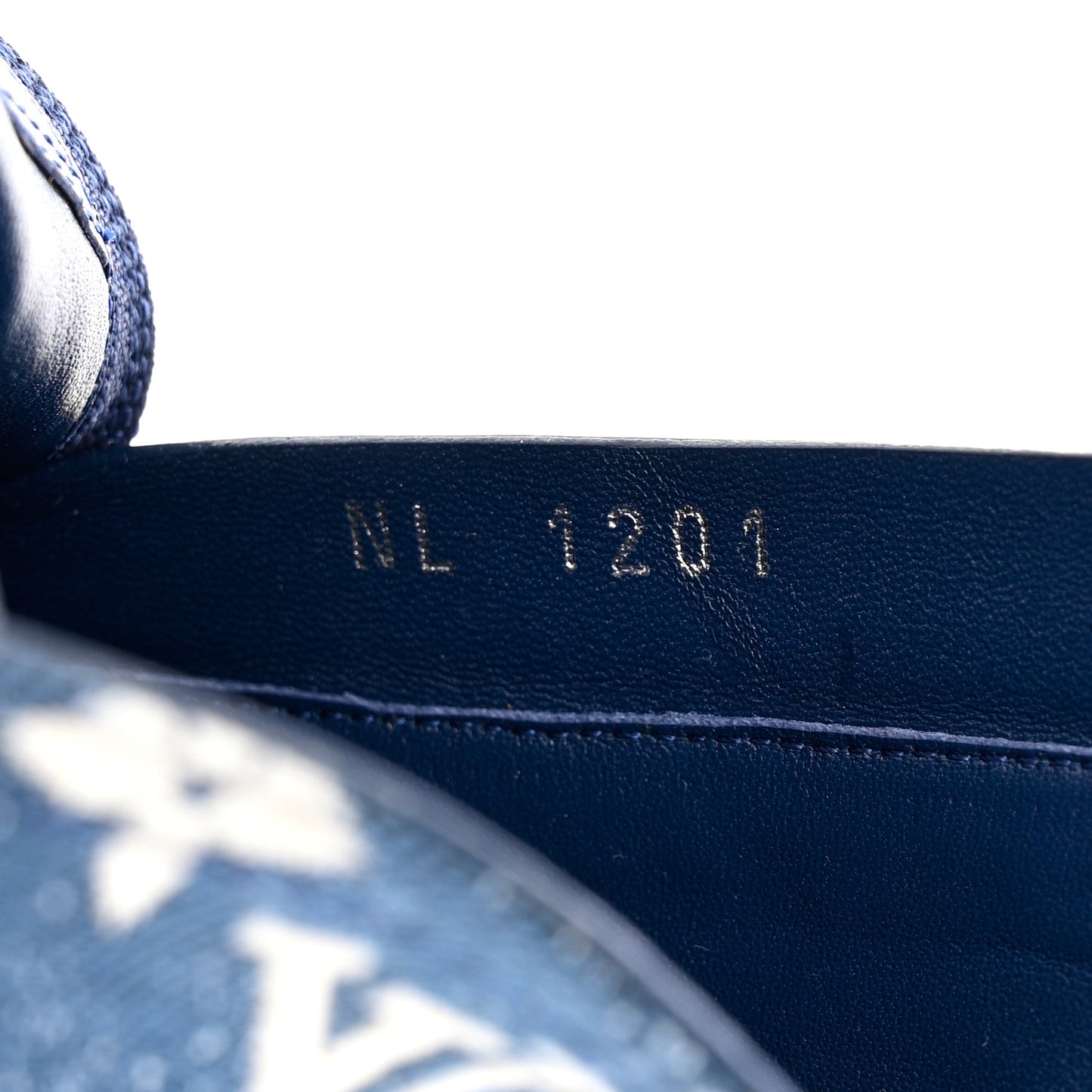 Denim Monogram Silhouette Ankle Boots 37 Navy Blue