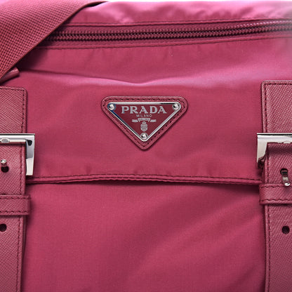 Prada Tessuto Nylon Vela Saffiano Messenger Bag Fuxia 10 of 10