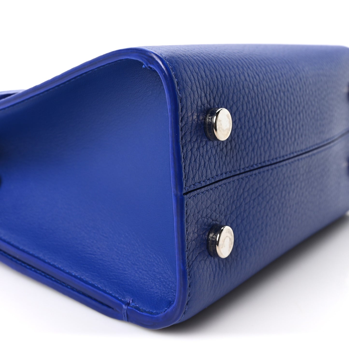 Grained Calfskin Mini Diorever Flap Blue