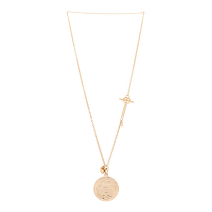 Hermes 18K Rose Gold Diamond MM Ex-Libris Pendant Necklace 2 of 4
