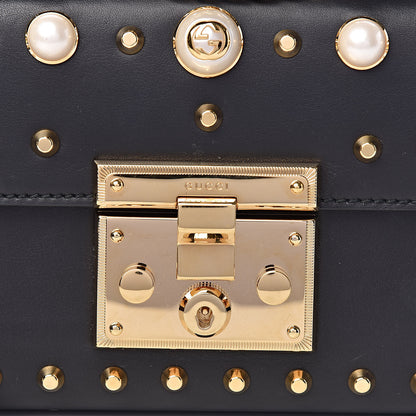 Gucci Calfskin Studded Small Padlock Shoulder Bag Black 10 of 10