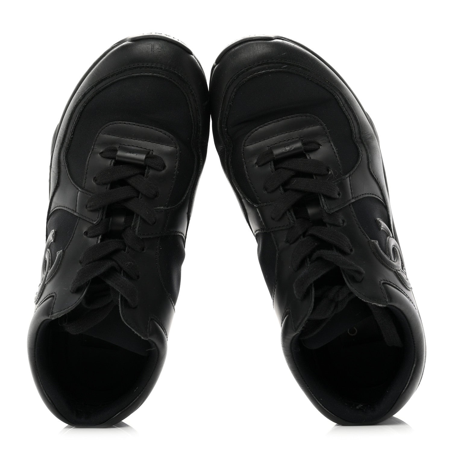 Chanel Lambskin Fabric CC Uniform Sneakers 39 Black 2 of 8