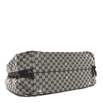 Gucci Monogram Textured Dollar Calfskin Suitcase Luggage Beige Black 4 of 10