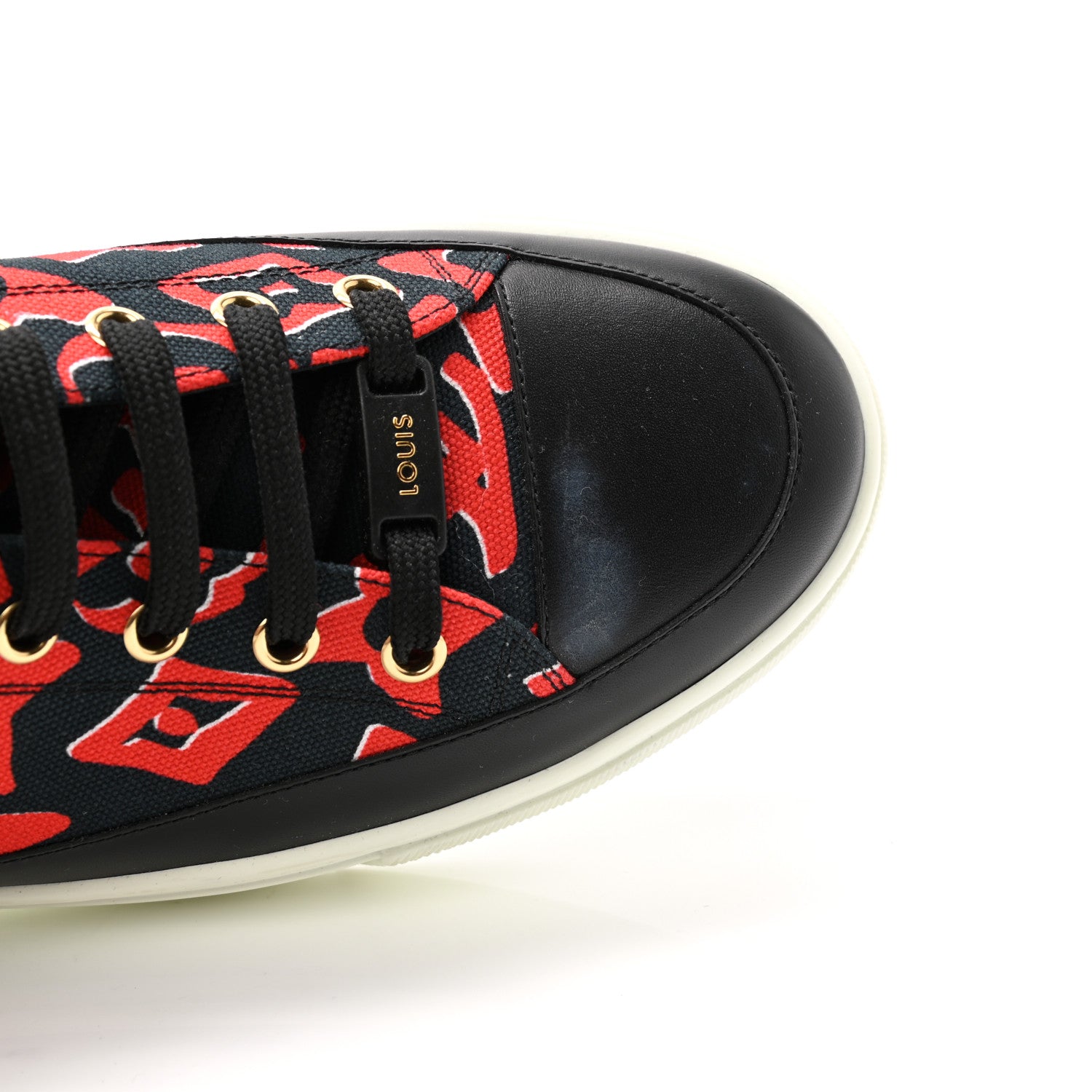 Louis Vuitton X UF Calfskin Tufted Monogram Stellar Sneakers 39.5 Black Red 9 of 11