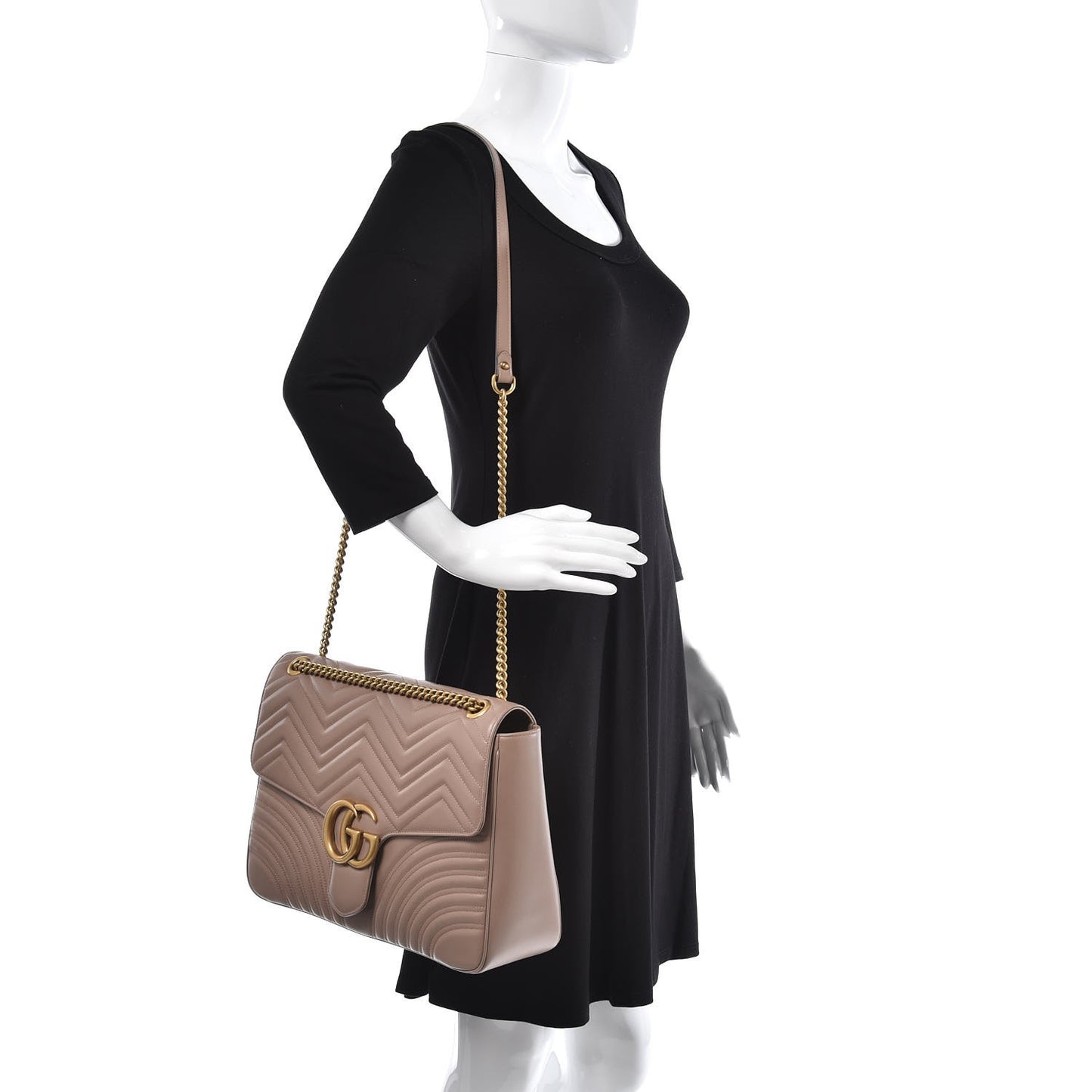 Calfskin Matelasse Large GG Marmont Shoulder Bag Porcelain Rose