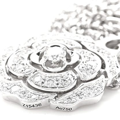 Chanel 18K White Gold Diamond Bouton de Camelia Pendant Necklace 5 of 7
