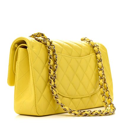 Chanel Caviar Quilted Medium Double Flap Yellow 3 of 11