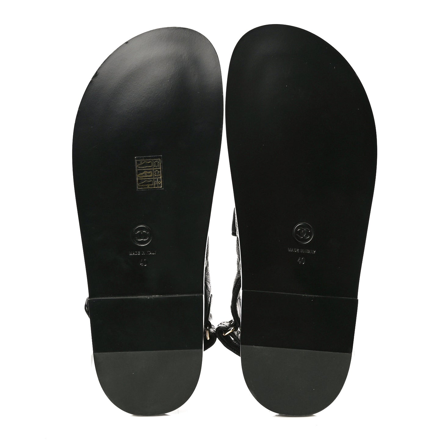 Grained Calfskin Velcro Dad Sandals 40 Black