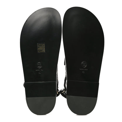 Chanel Grained Calfskin Velcro Dad Sandals 40 Black 7 of 13