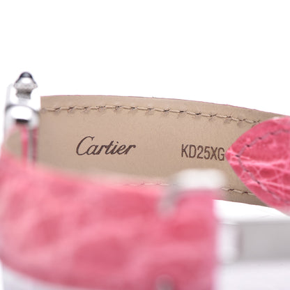 Cartier Stainless Steel Alligator 24mm Tank Solo Quartz Watch Pink 8 of 10