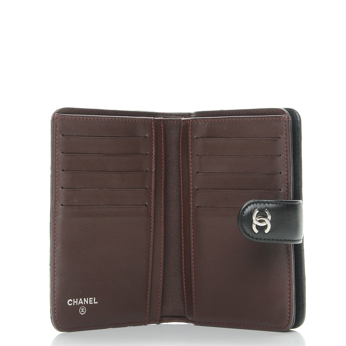 Lambskin Quilted Zipped Pocket Wallet Black