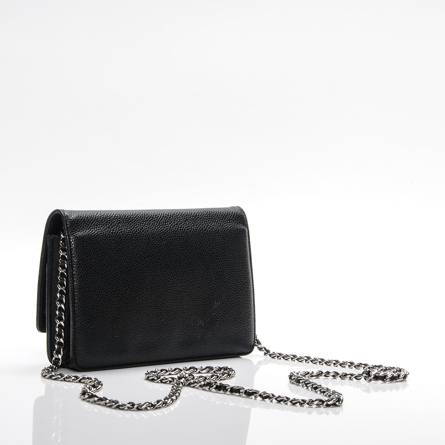 Chanel Caviar Timeless CC Wallet On Chain WOC Black 3 of 8