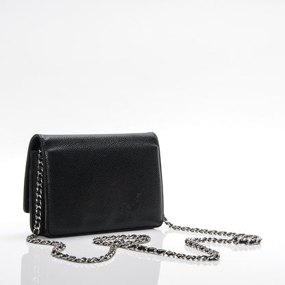 Chanel Caviar Timeless CC Wallet On Chain WOC Black 3 of 8