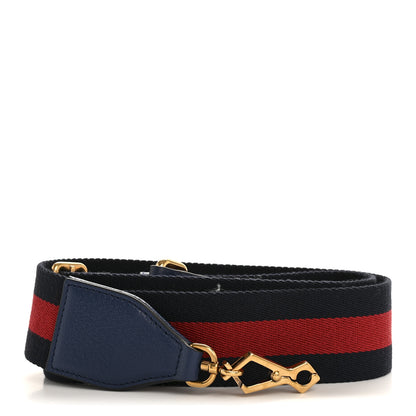 Gucci Canvas Web Shoulder Strap Navy Red 1 of 4