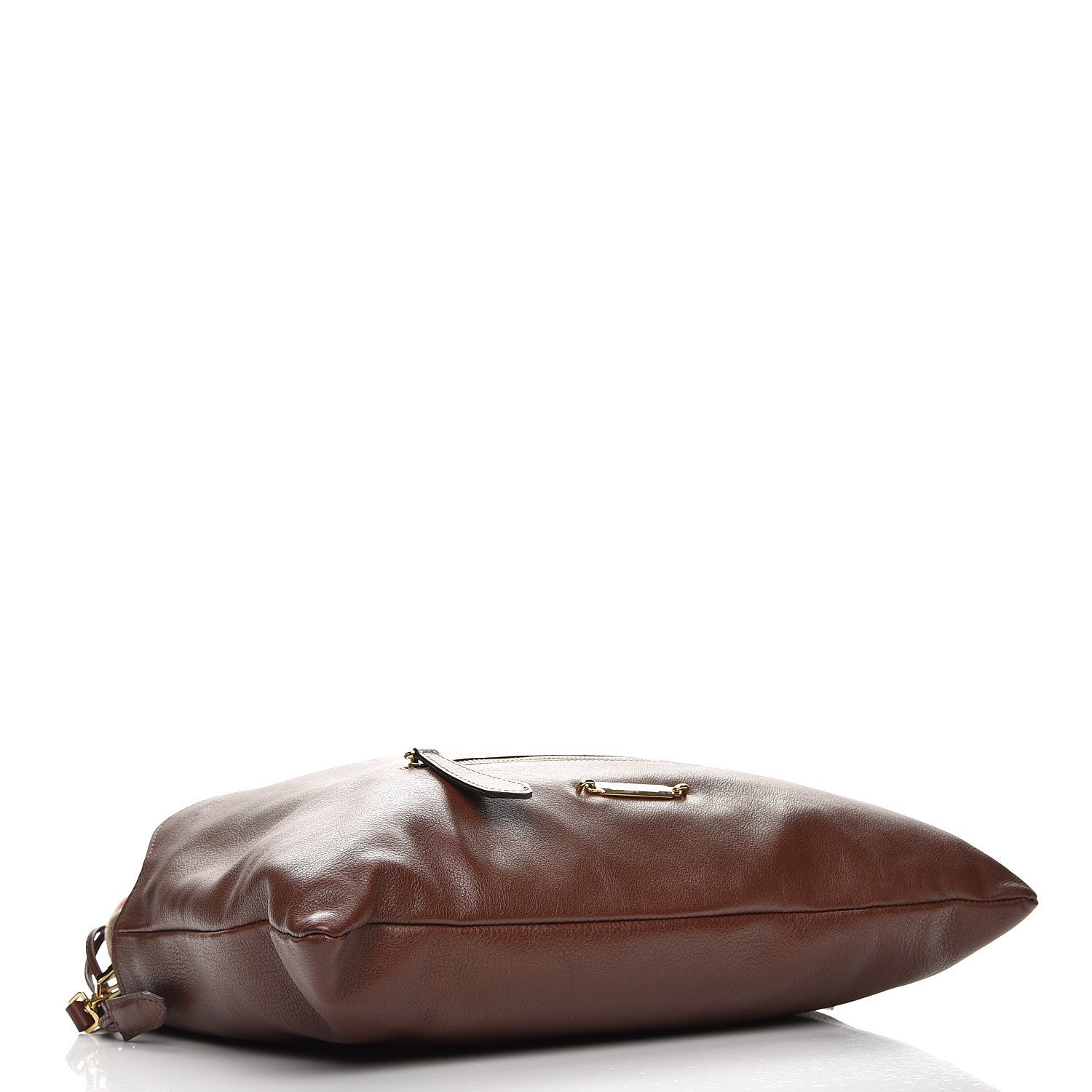 Burberry Soft Calfskin House Check Big Crush Tote Brown Ochre 5 of 11