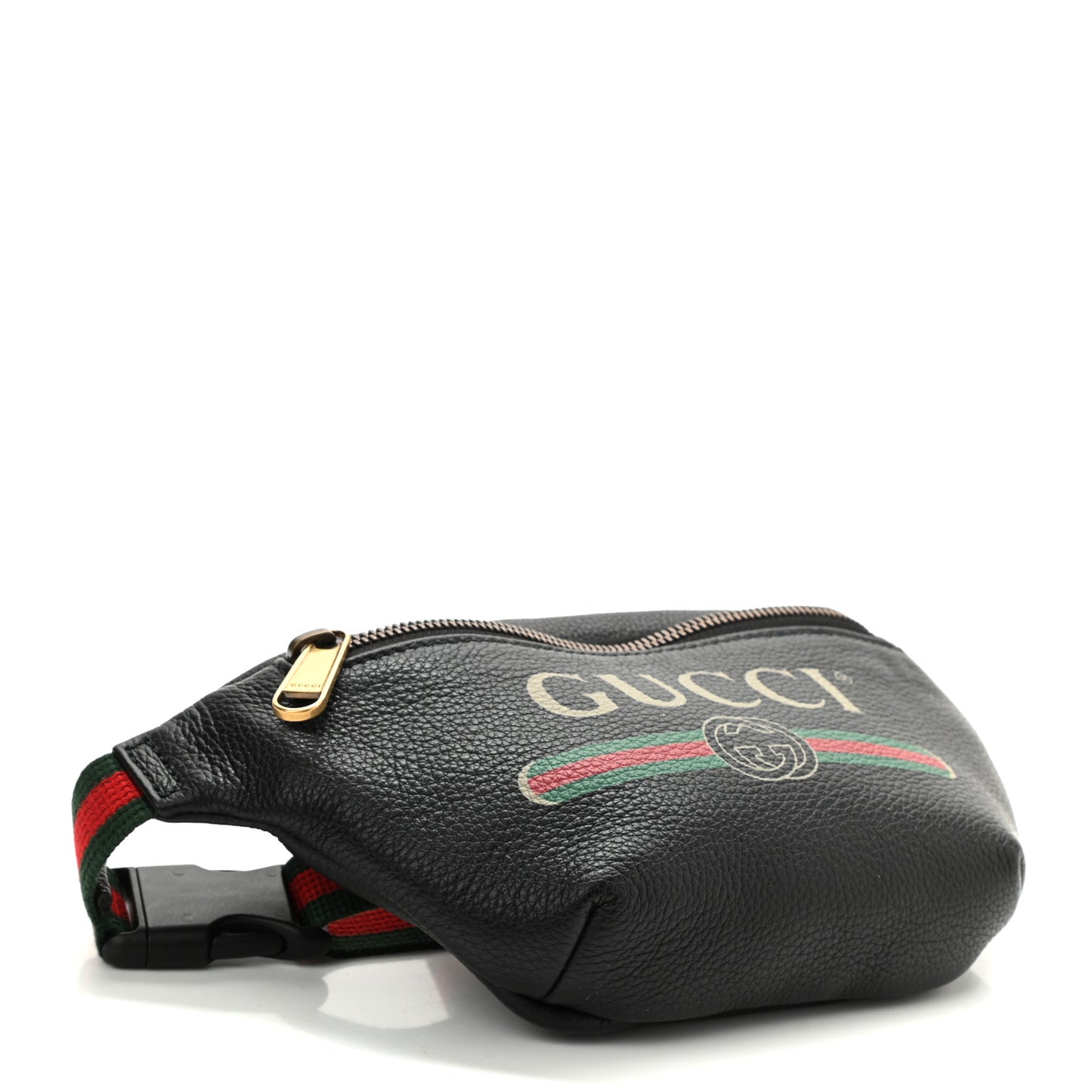 Grained Calfskin Small Logo Belt Bag Black