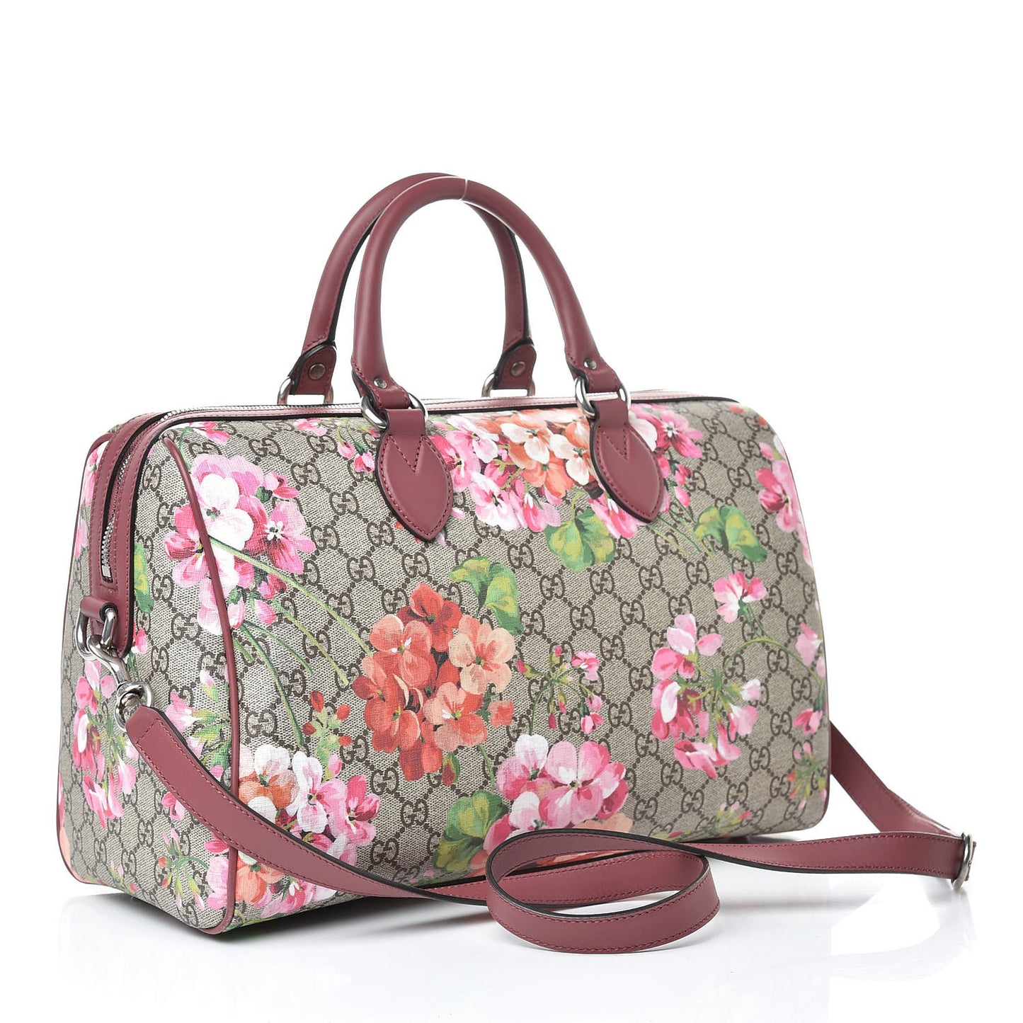 GG Supreme Monogram Blooms Medium Boston Beige Multicolor Dry Rose