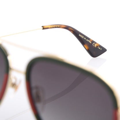 Gucci Web Aviator Sunglasses GG0062S Green Red 5 of 7