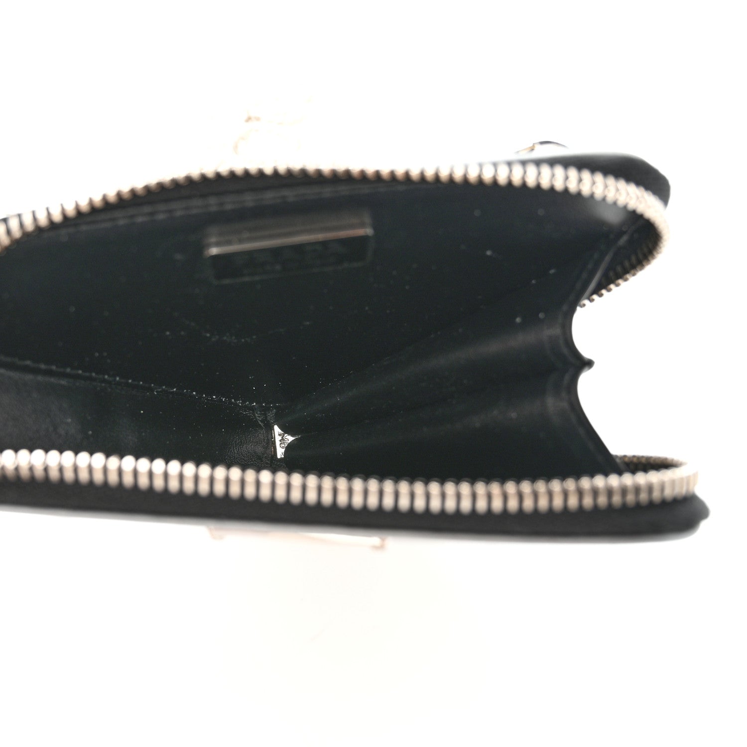 Prada Spazzolato Mini Triangle Chain Crossbody Pouch Argento 5 of 8