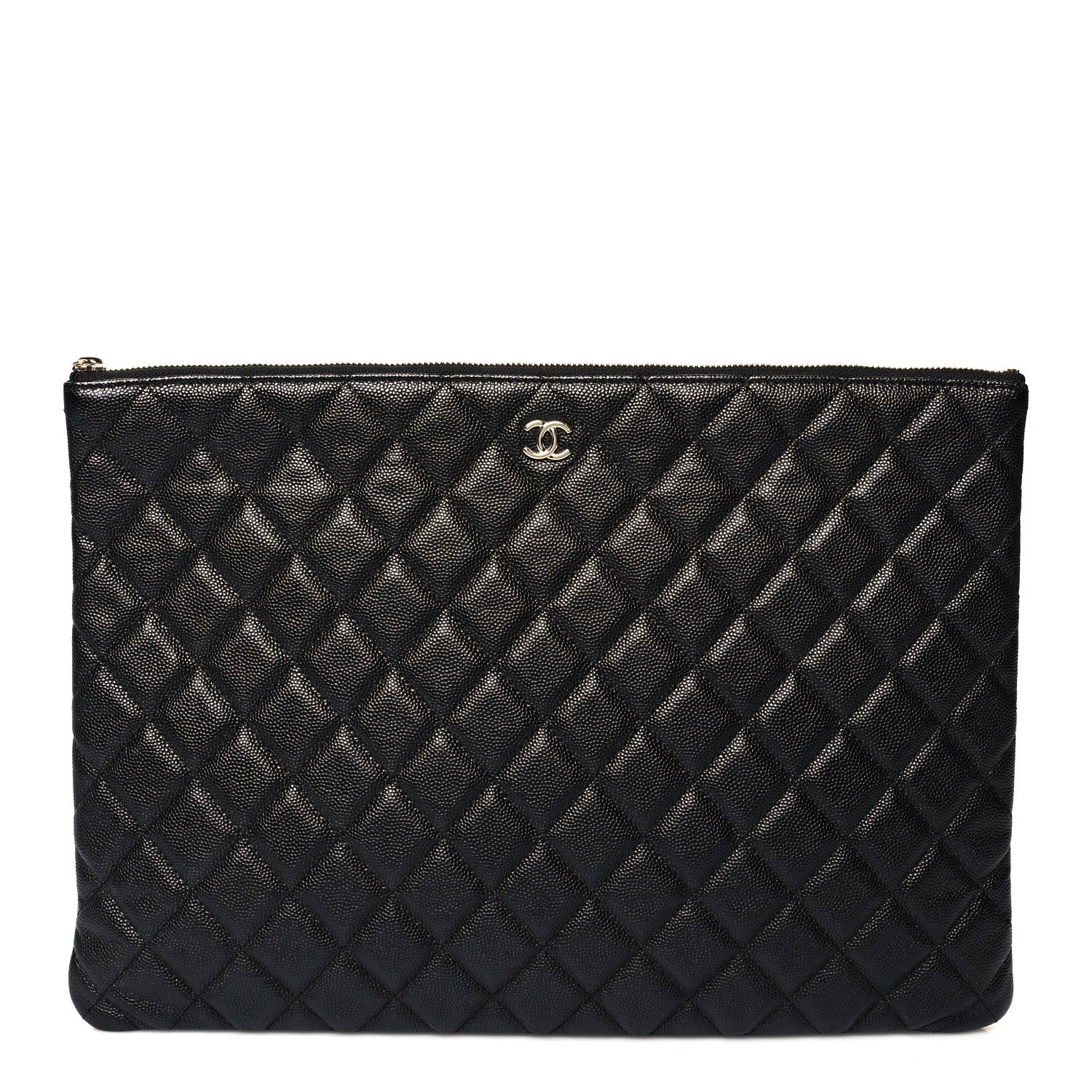 Chanel Iridescent Caviar Quilted Large Cosmetic Case Black 1 of 7