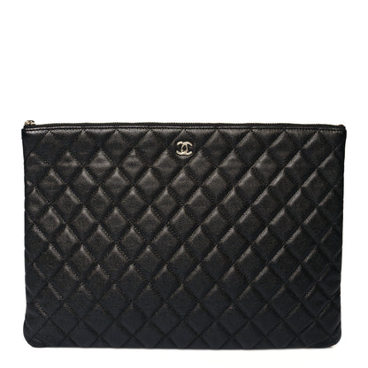 Chanel Iridescent Caviar Quilted Large Cosmetic Case Black 1 of 7