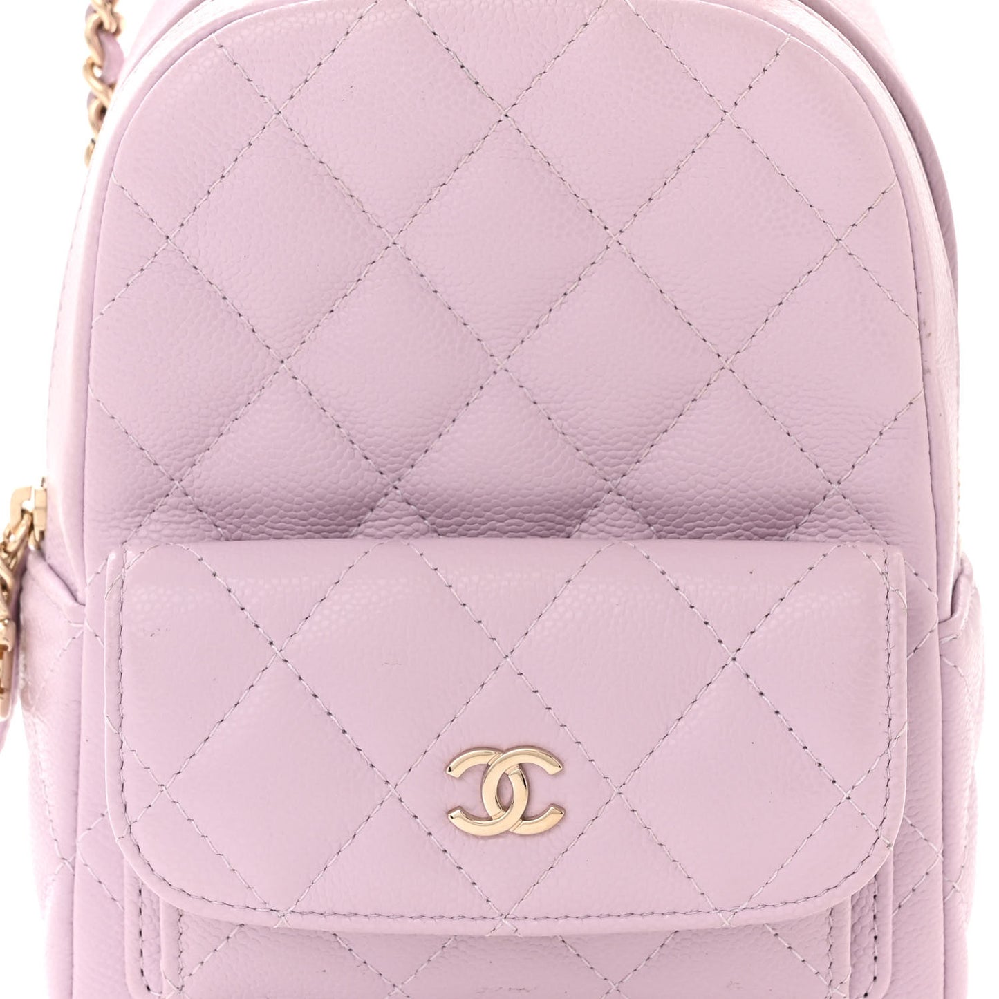 Caviar Quilted CC Mini Classic Backpack Light Purple