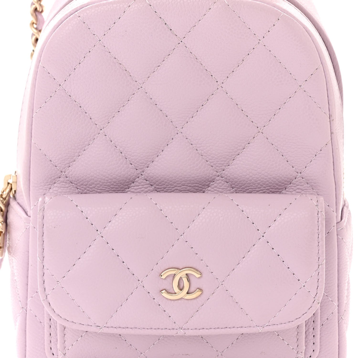 Chanel Caviar Quilted CC Mini Classic Backpack Light Purple 8 of 11
