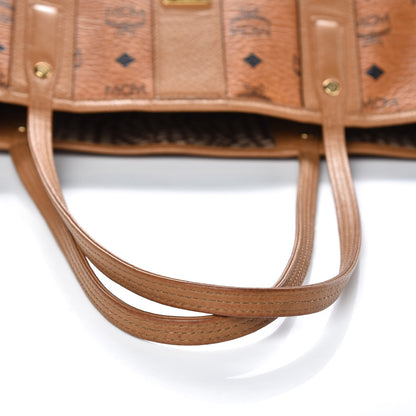 MCM Visetos Medium Liz Reversible Shopper Tote Cognac 14 of 17