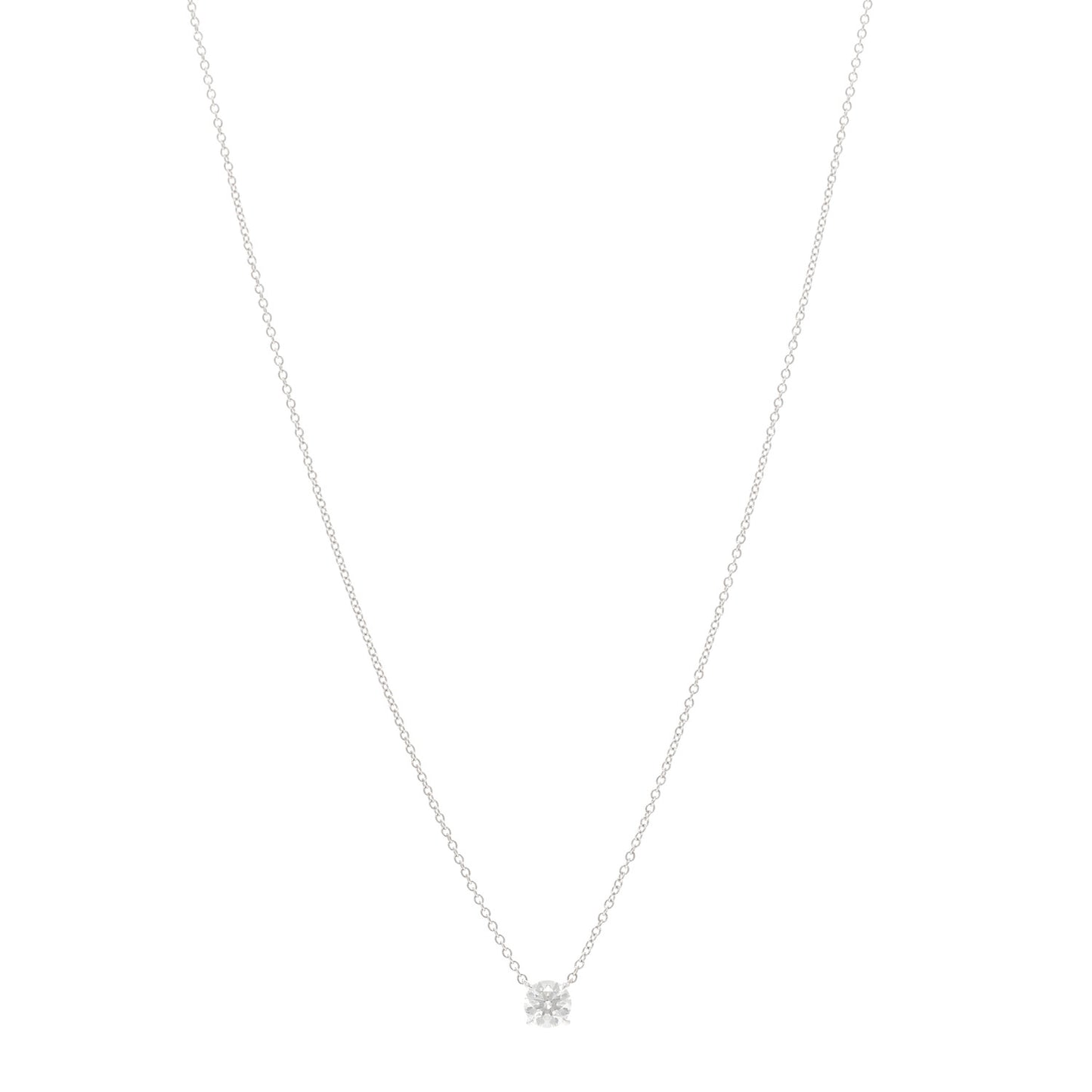 18K White Gold Diamond .52ct Solitaire Diamond Necklace