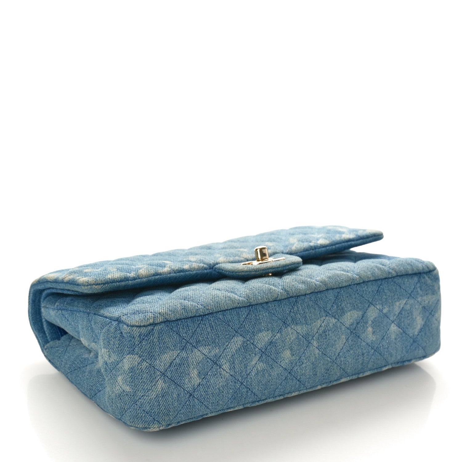 Chanel Denim Quilted Medium Double Flap Blue 4 of 10