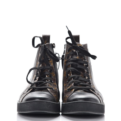 Louis Vuitton Calfskin Monogram Checkpoint Sneaker Boot 38 Black 2 of 11
