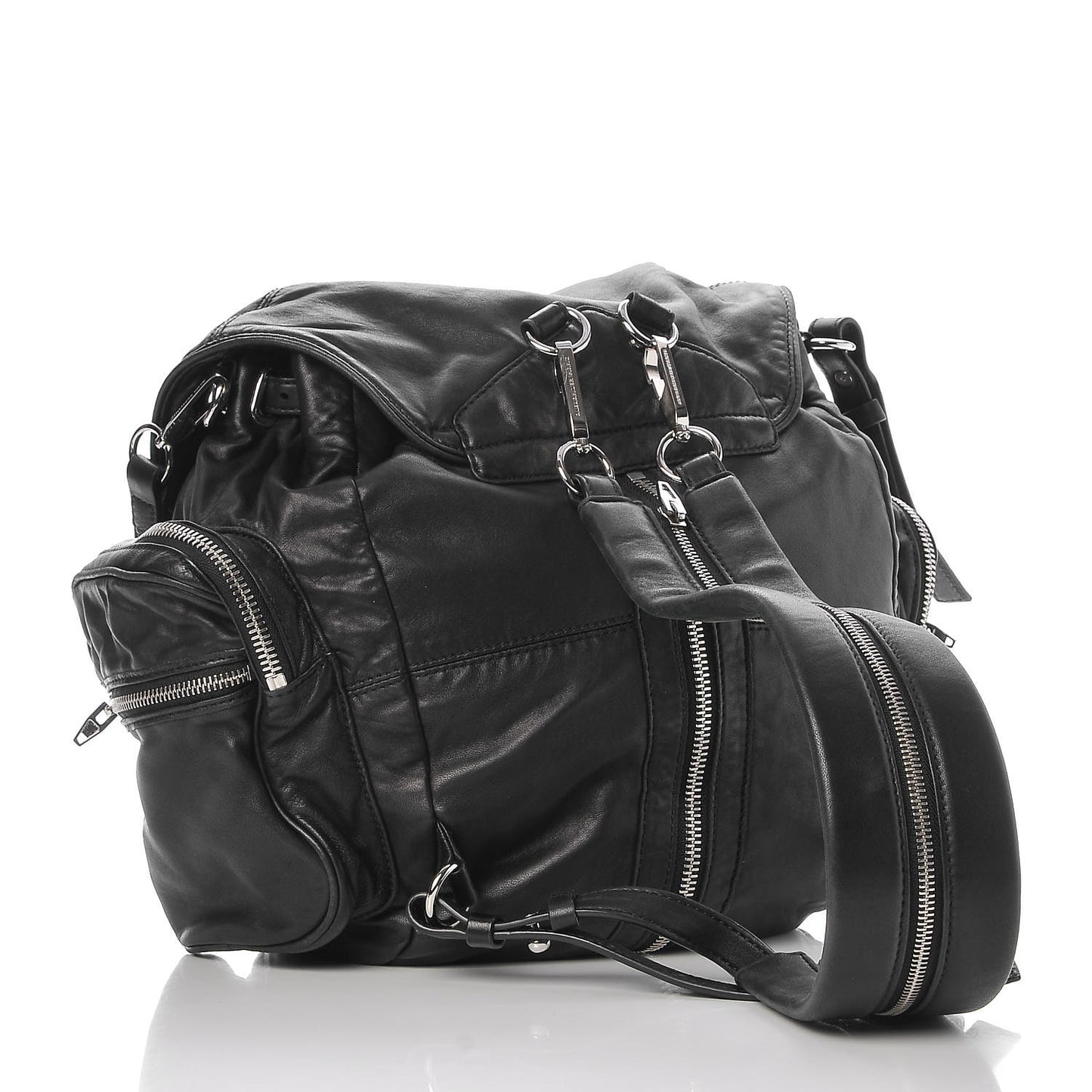 Lambskin Marti Backpack Bag Washed Black Rhodium Hardware