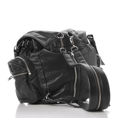Alexander Wang Lambskin Marti Backpack Bag Washed Black Rhodium Hardware 4 of 9