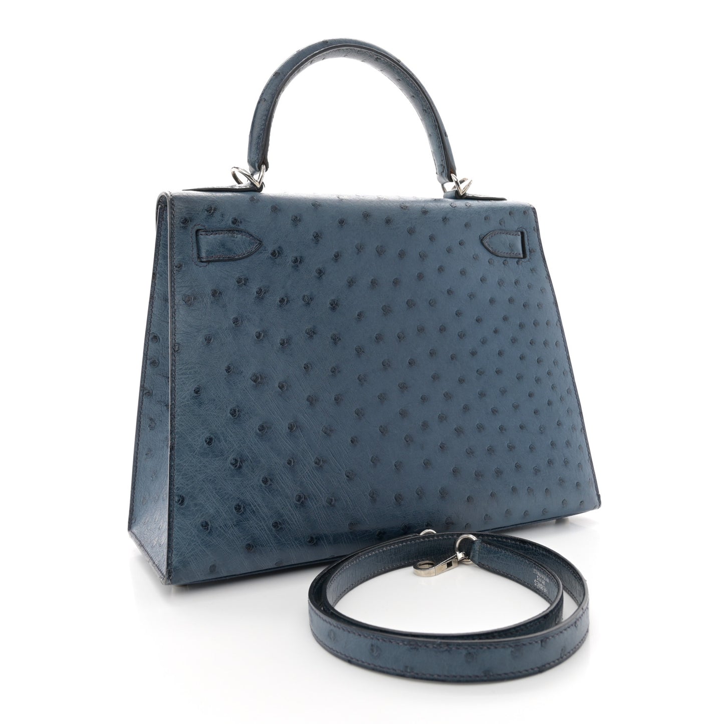 Ostrich Kelly Sellier 28 Bleu Roi
