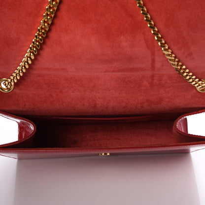 Saint Laurent Patent Medium Monogram Kate Satchel Red 5 of 6