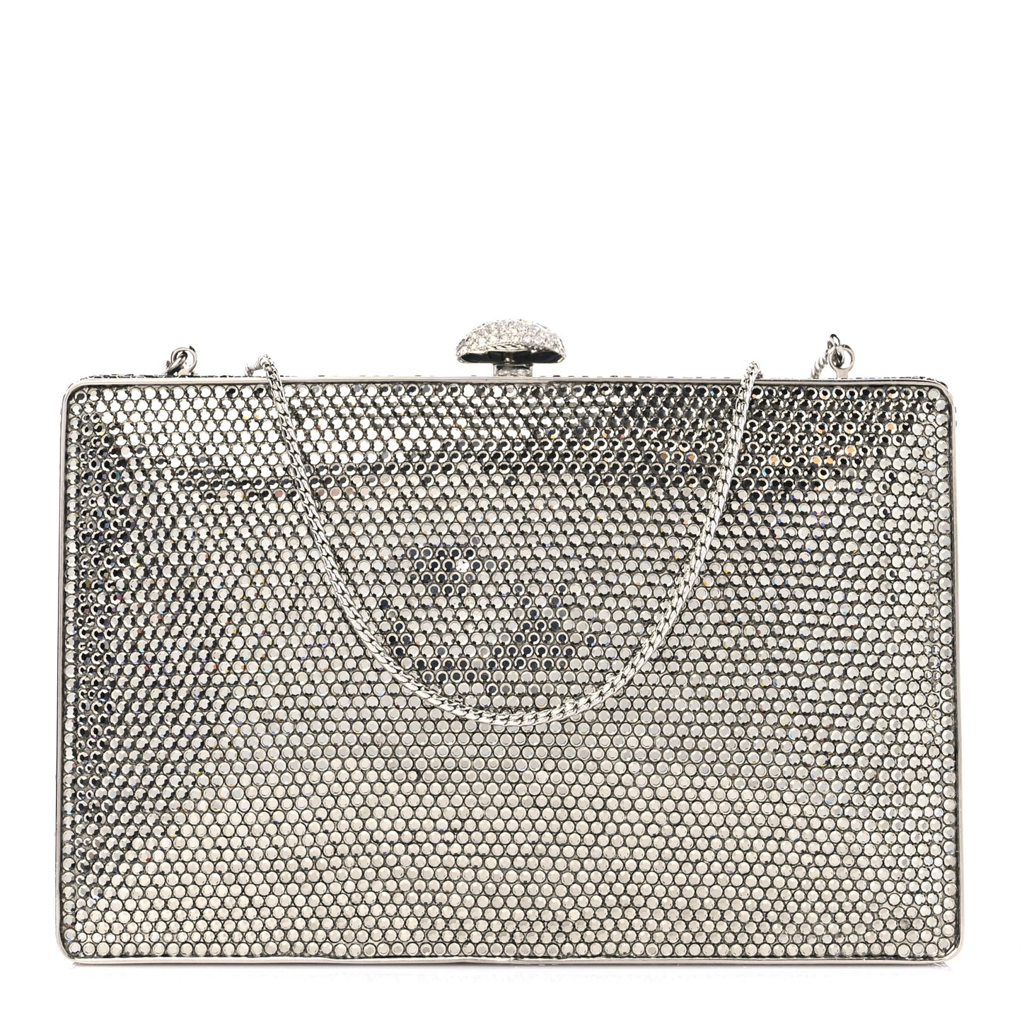 Swarovski Crystal Minaudiere Clutch Silver