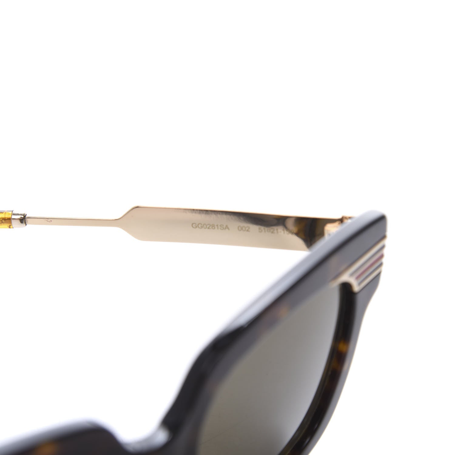 Gucci Acetate Square Frame Web GG0281SA Sunglasses Havana 5 of 8
