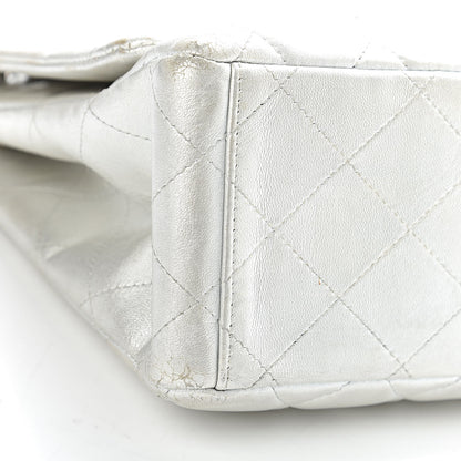 Chanel Metallic Lambskin Quilted Maxi Single Flap Silver 12 of 16