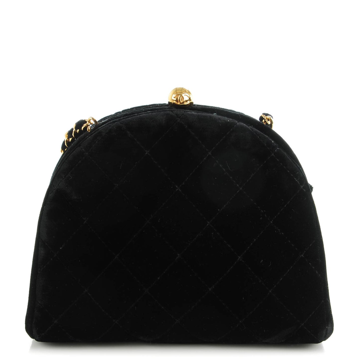 Velvet Quilted Evening Bag Black