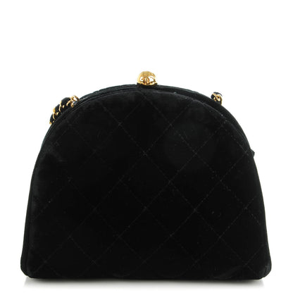 Chanel Velvet Quilted Evening Bag Black 1 of 8