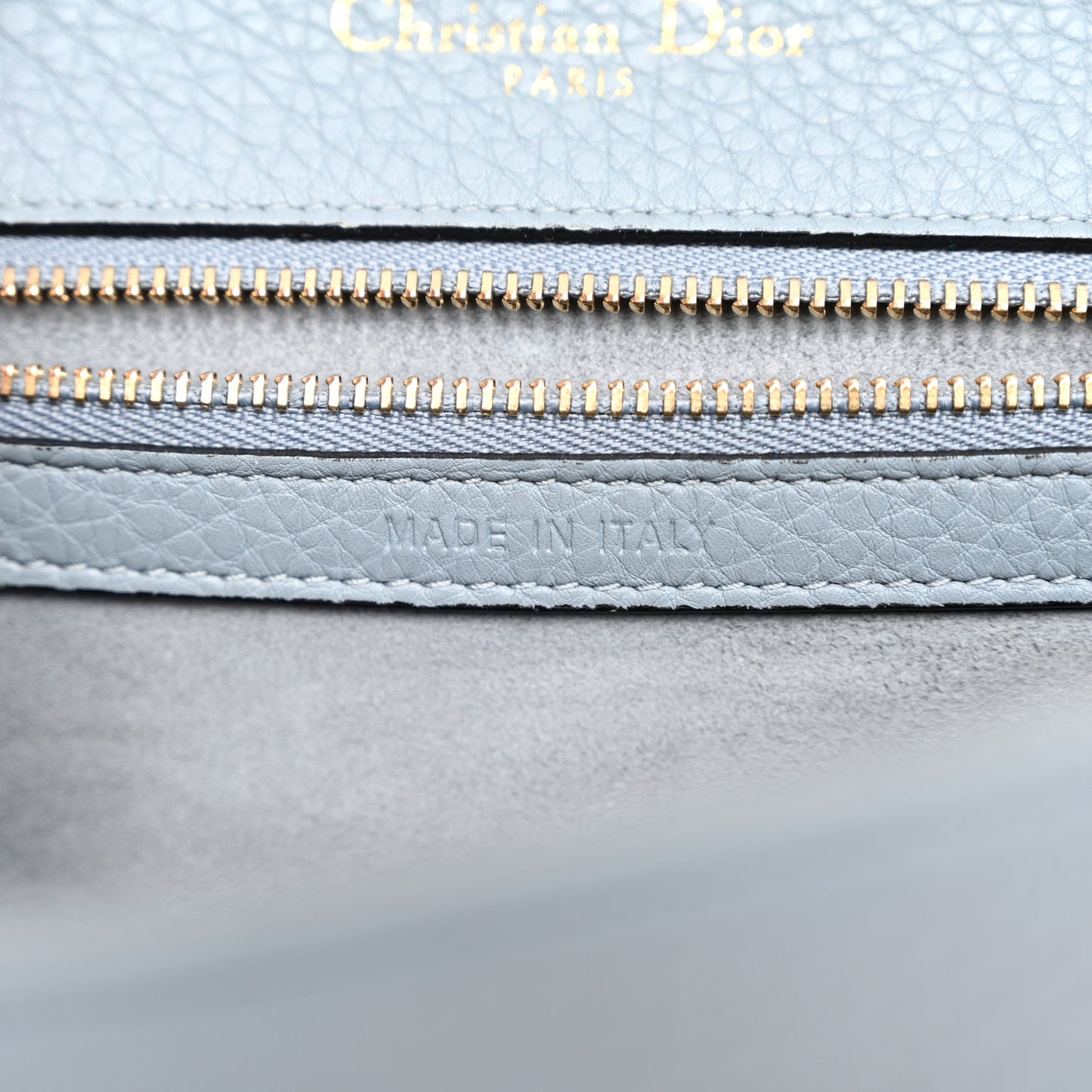 Grained Calfskin Small Diorama Flap Bag Denim