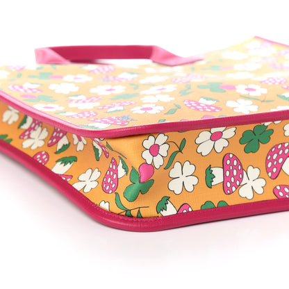 Gucci Canvas Childrens Flower Mushroom Print Tote Pink Yellow 8 of 9