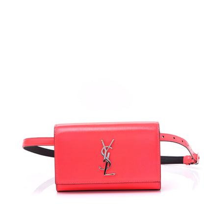 Saint Laurent Grain De Poudre Monogram Kate Belt Bag Neon Pink 1 of 8
