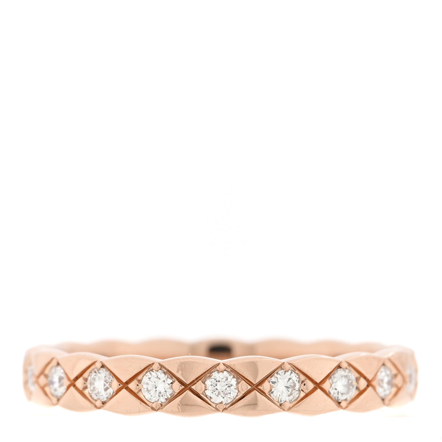 18K Beige Gold Diamond Mini Coco Crush Ring 56 7.5