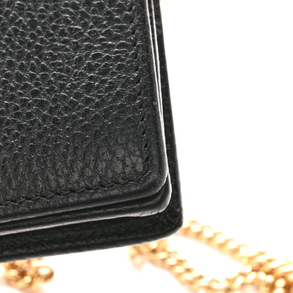 Gucci Dollar Calfskin Mini GG Marmont Chain Wallet Black 12 of 14